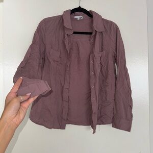 Fashion Nova Dusty Purple Shirt